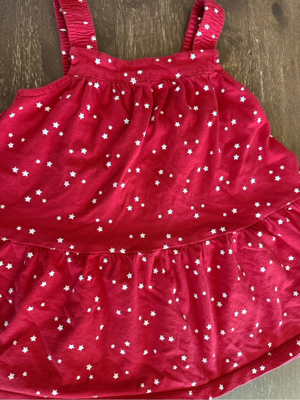 Carter's Red Star Print Tiered Sleeveless Dress